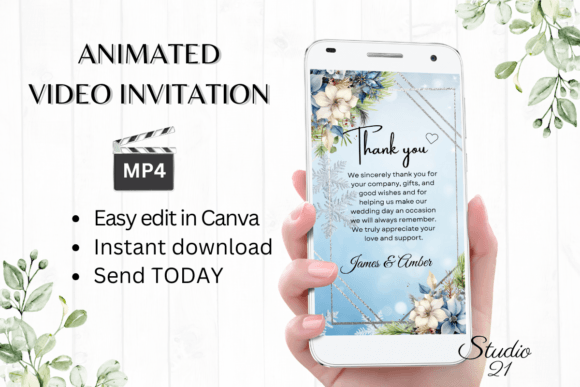 Download Winter Wedding Thank You W9254TU - Winter wedding Collection