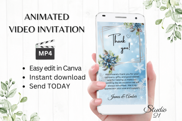 Download Winter Wedding Thank You W9252TU - Winter wedding Collection